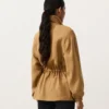 Lyocell and 24% Linen Blend Ruched Waist Jacket Lyocell and 24% Linen Blend Ruched Waist Jacket