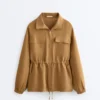 Lyocell and 24% Linen Blend Ruched Waist Jacket Lyocell and 24% Linen Blend Ruched Waist Jacket