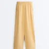Lyocell Blend and 24% Linen Straight Trousers Lyocell Blend and 24% Linen Straight Trousers