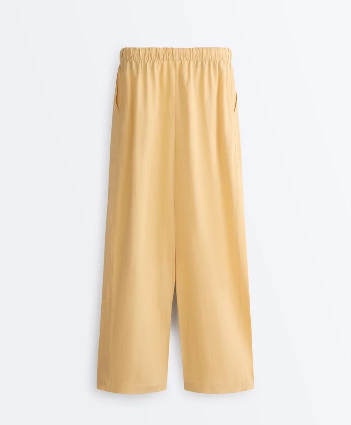 Lyocell Blend and 24% Linen Straight Trousers Lyocell Blend and 24% Linen Straight Trousers