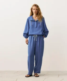 Lyocell Blend and 24% Linen Straight Trousers