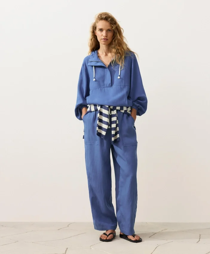 Lyocell Blend and 24% Linen Straight Trousers Lyocell Blend and 24% Linen Straight Trousers
