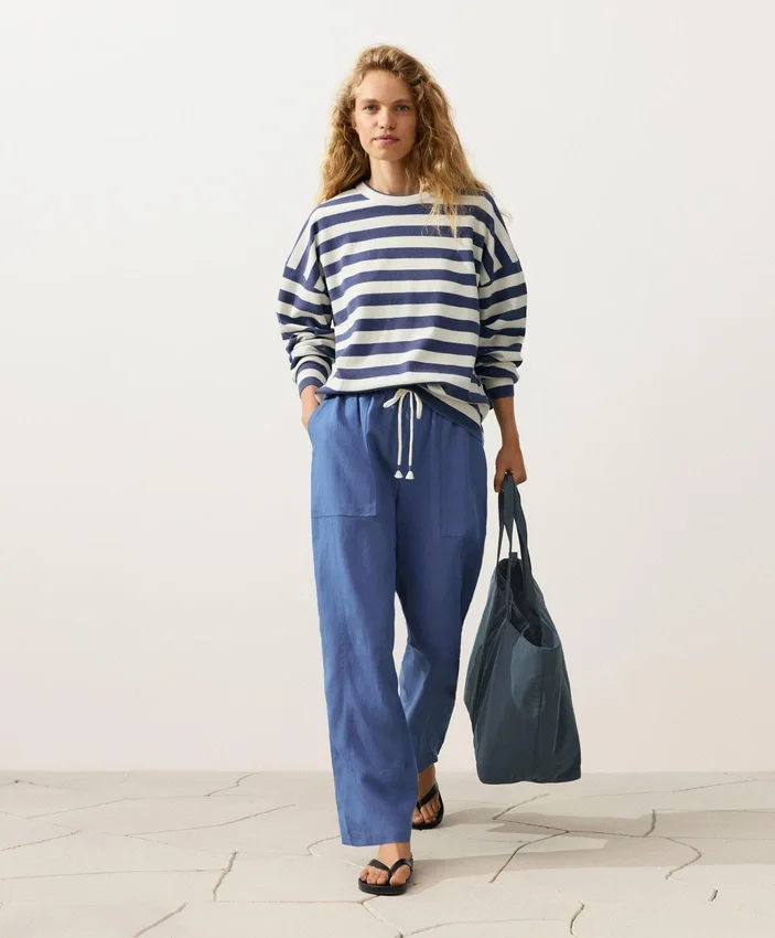 Lyocell Blend and 24% Linen Straight Trousers Lyocell Blend and 24% Linen Straight Trousers