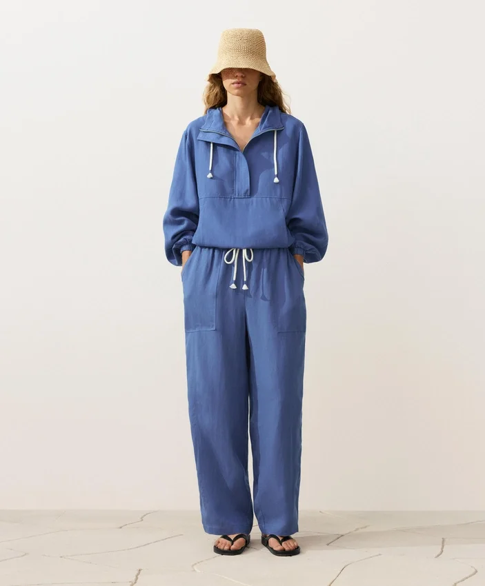 Lyocell Blend and 24% Linen Straight Trousers Lyocell Blend and 24% Linen Straight Trousers
