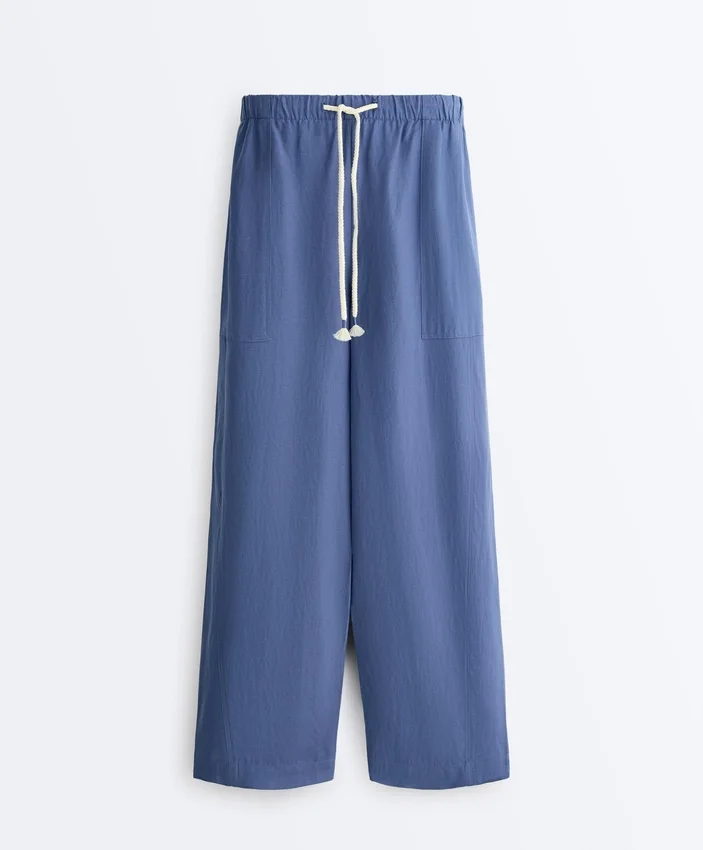 Lyocell Blend and 24% Linen Straight Trousers Lyocell Blend and 24% Linen Straight Trousers