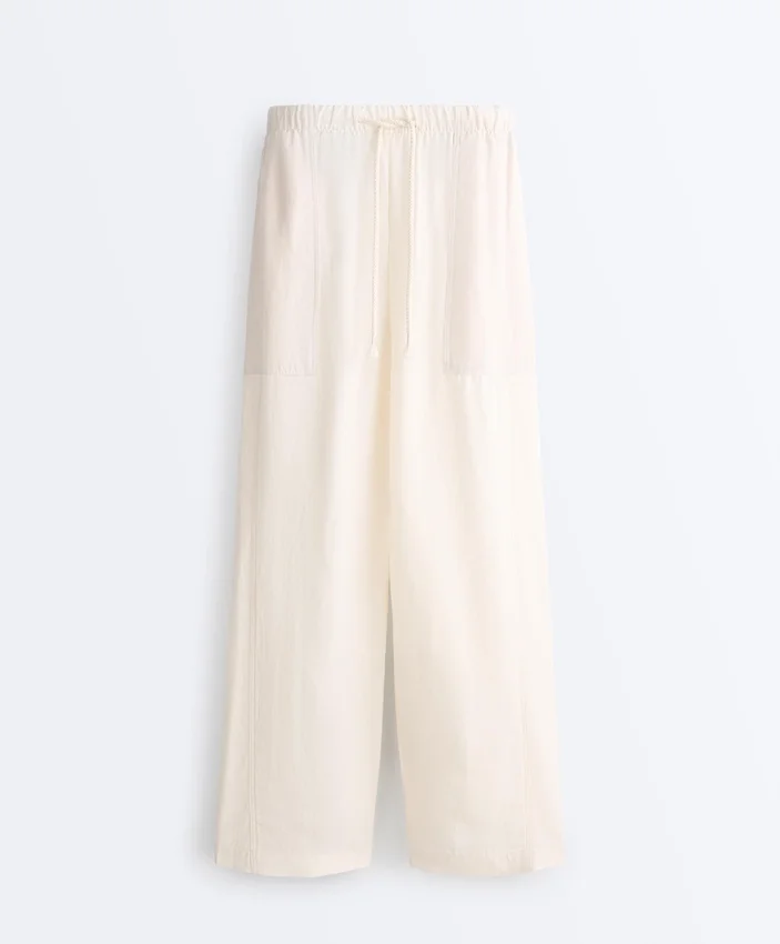 Lyocell Blend and 24% Linen Straight Trousers Lyocell Blend and 24% Linen Straight Trousers