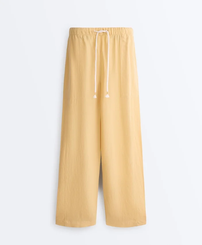Lyocell Blend and 24% Linen Straight Trousers Lyocell Blend and 24% Linen Straight Trousers