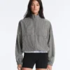 Lyocell Blend Gingham Bomber Jacket Lyocell Blend Gingham Bomber Jacket