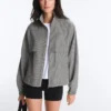Lyocell Blend Gingham Bomber Jacket Lyocell Blend Gingham Bomber Jacket