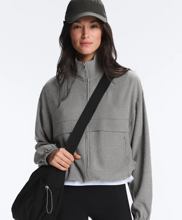 Lyocell Blend Gingham Bomber Jacket Lyocell Blend Gingham Bomber Jacket