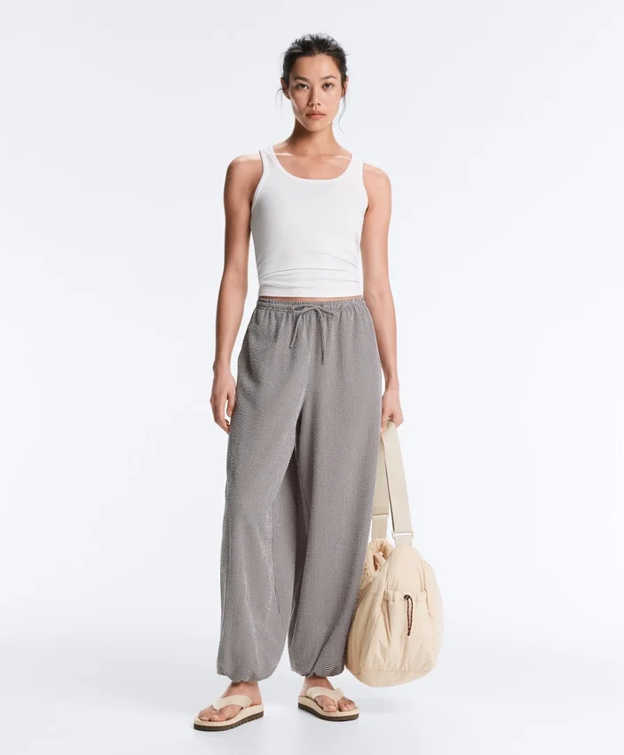 Lyocell Blend Gingham Maxi Bloomer Trousers Lyocell Blend Gingham Maxi Bloomer Trousers