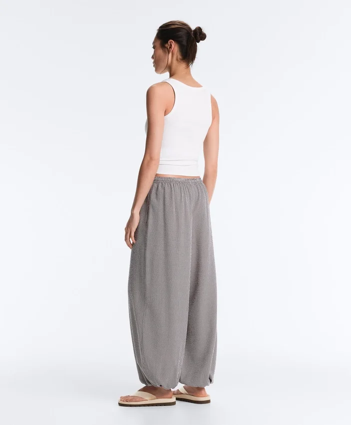 Lyocell Blend Gingham Maxi Bloomer Trousers Lyocell Blend Gingham Maxi Bloomer Trousers