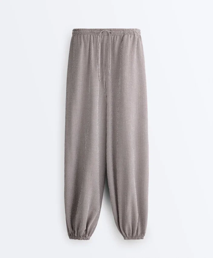 Lyocell Blend Gingham Maxi Bloomer Trousers Lyocell Blend Gingham Maxi Bloomer Trousers