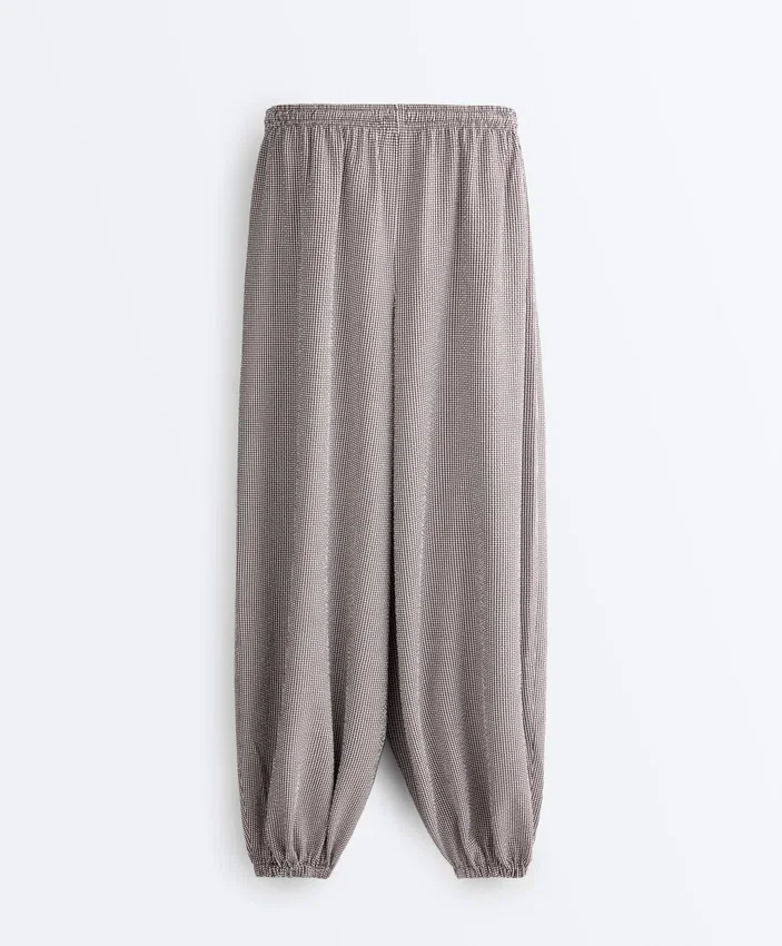 Lyocell Blend Gingham Maxi Bloomer Trousers Lyocell Blend Gingham Maxi Bloomer Trousers