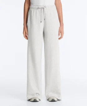 Marl Cotton Straight-Leg Trousers