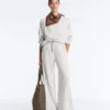 Marl Cotton Straight-Leg Trousers Marl Cotton Straight-Leg Trousers