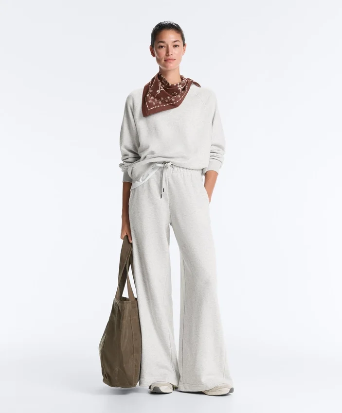 Marl Cotton Straight-Leg Trousers Marl Cotton Straight-Leg Trousers