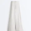 Marl Cotton Straight-Leg Trousers Marl Cotton Straight-Leg Trousers