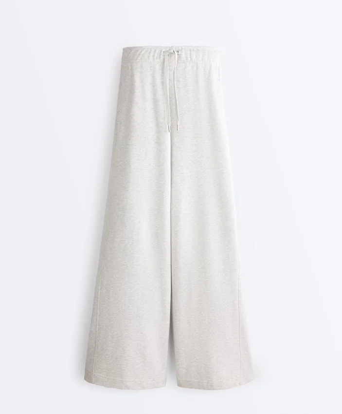 Marl Cotton Straight-Leg Trousers Marl Cotton Straight-Leg Trousers