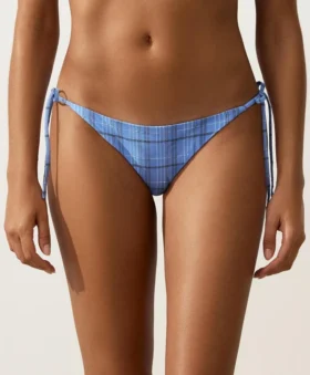 Medium-Coverage Check Print Tie Bikini Briefs