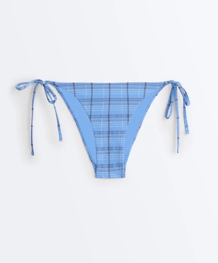 Medium-Coverage Check Print Tie Bikini Briefs Medium-Coverage Check Print Tie Bikini Briefs