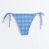 Medium-Coverage Check Print Tie Bikini Briefs Medium-Coverage Check Print Tie Bikini Briefs