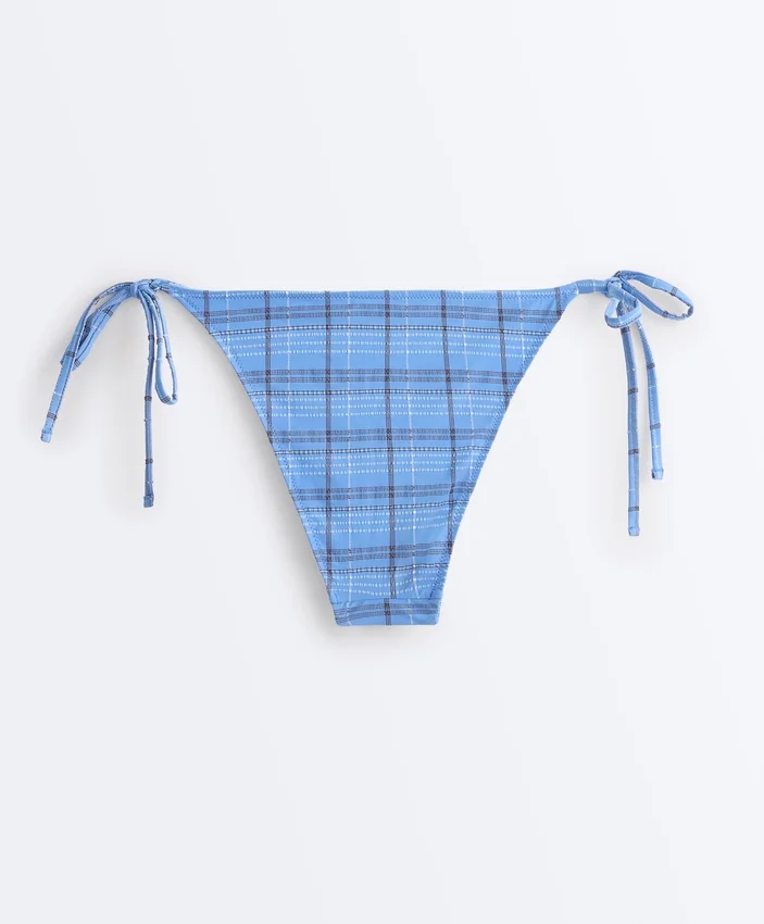 Medium-Coverage Check Print Tie Bikini Briefs Medium-Coverage Check Print Tie Bikini Briefs