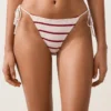 Medium-Coverage Striped Crochet Tie Bikini Briefs Medium-Coverage Striped Crochet Tie Bikini Briefs
