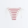 Medium-Coverage Striped Crochet Tie Bikini Briefs Medium-Coverage Striped Crochet Tie Bikini Briefs