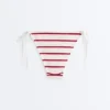 Medium-Coverage Striped Crochet Tie Bikini Briefs Medium-Coverage Striped Crochet Tie Bikini Briefs