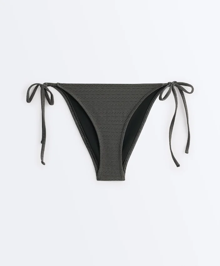 Medium-Coverage Tie Bikini Briefs in Washed-Effect Jacquard Medium-Coverage Tie Bikini Briefs in Washed-Effect Jacquard
