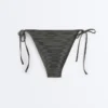 Medium-Coverage Tie Bikini Briefs in Washed-Effect Jacquard Medium-Coverage Tie Bikini Briefs in Washed-Effect Jacquard