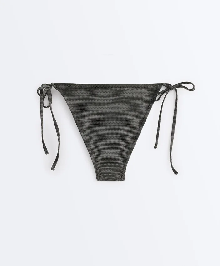 Medium-Coverage Tie Bikini Briefs in Washed-Effect Jacquard Medium-Coverage Tie Bikini Briefs in Washed-Effect Jacquard