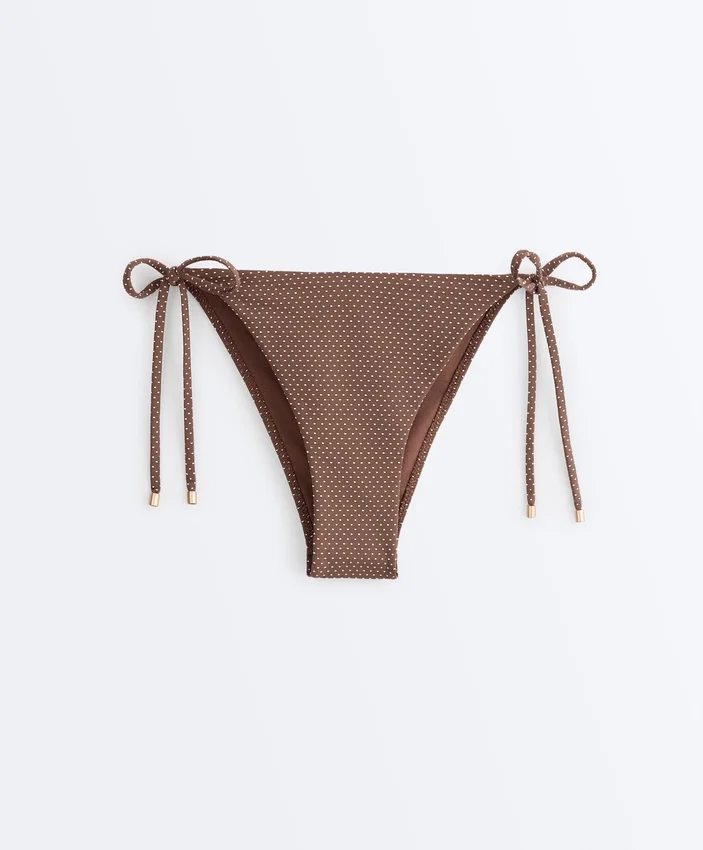 Medium-Coverage Tie Bikini Briefs with Mini Polka Dot Print Medium-Coverage Tie Bikini Briefs with Mini Polka Dot Print