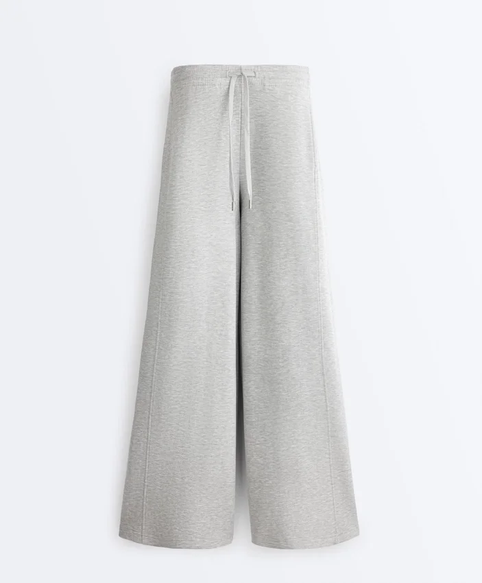Melange Piqué Straight-Leg Trousers Melange Piqué Straight-Leg Trousers