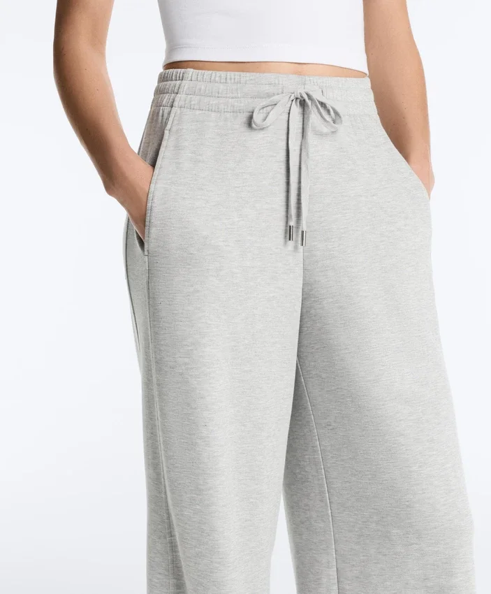 Melange Piqué Straight-Leg Trousers Melange Piqué Straight-Leg Trousers