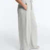 Melange Piqué Straight-Leg Trousers Melange Piqué Straight-Leg Trousers