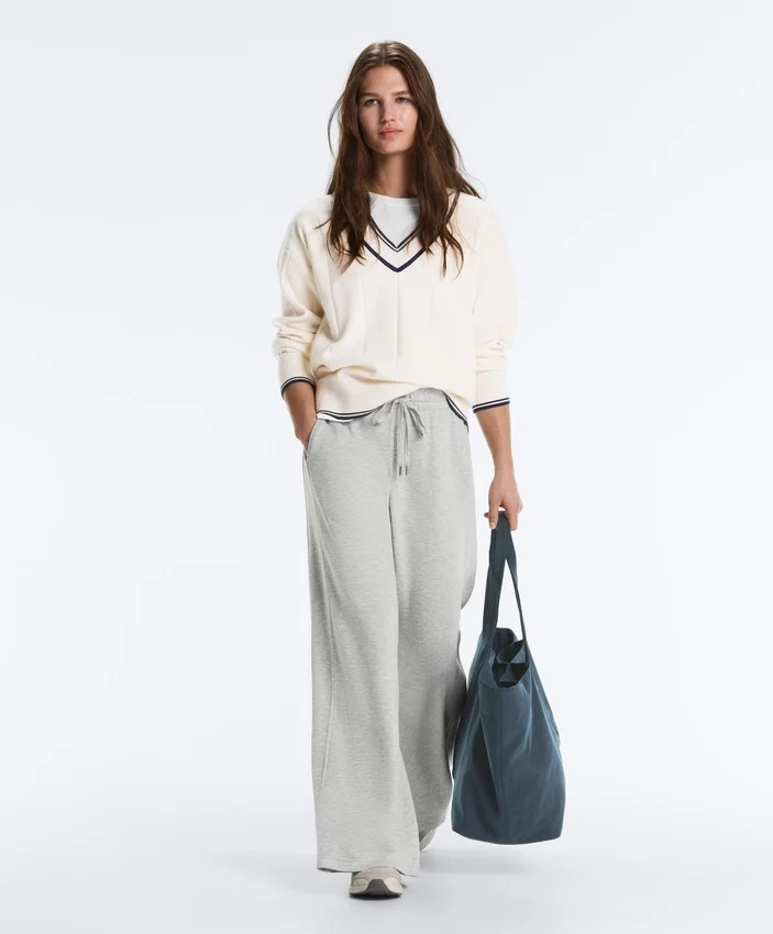 Melange Piqué Straight-Leg Trousers Melange Piqué Straight-Leg Trousers