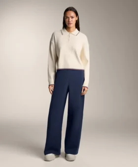 Mini Cable Knit Polo Neck Jumper