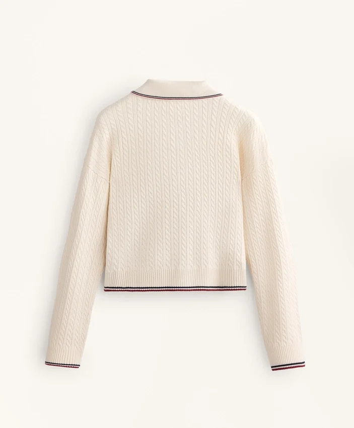 Mini Cable Knit Polo Neck Jumper Mini Cable Knit Polo Neck Jumper