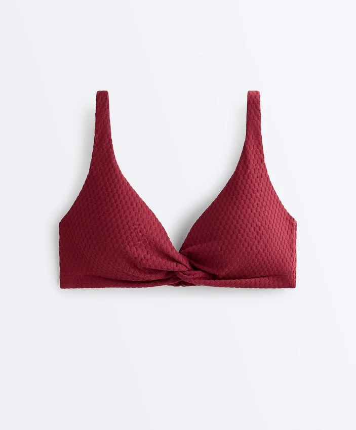 Mini Check Jacquard Halter Bikini Top Mini Check Jacquard Halter Bikini Top