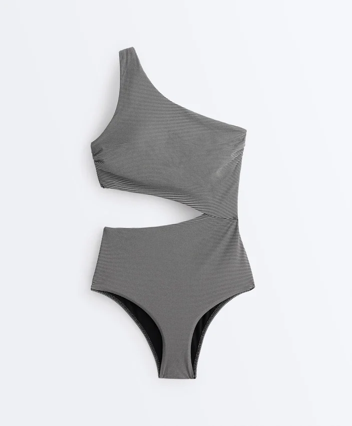 Mini Gingham Asymmetric Trikini Mini Gingham Asymmetric Trikini