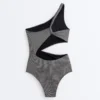 Mini Gingham Asymmetric Trikini Mini Gingham Asymmetric Trikini