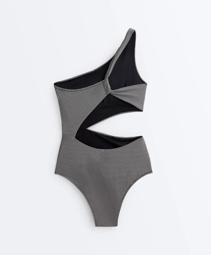 Mini Gingham Asymmetric Trikini Mini Gingham Asymmetric Trikini