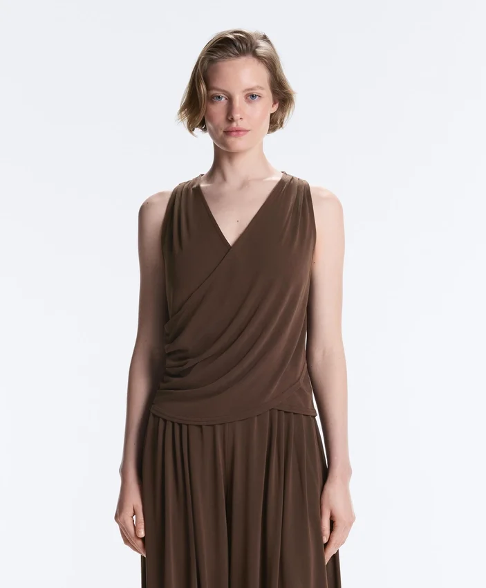 Modal Blend Crossover Sleeveless T-Shirt Modal Blend Crossover Sleeveless T-Shirt