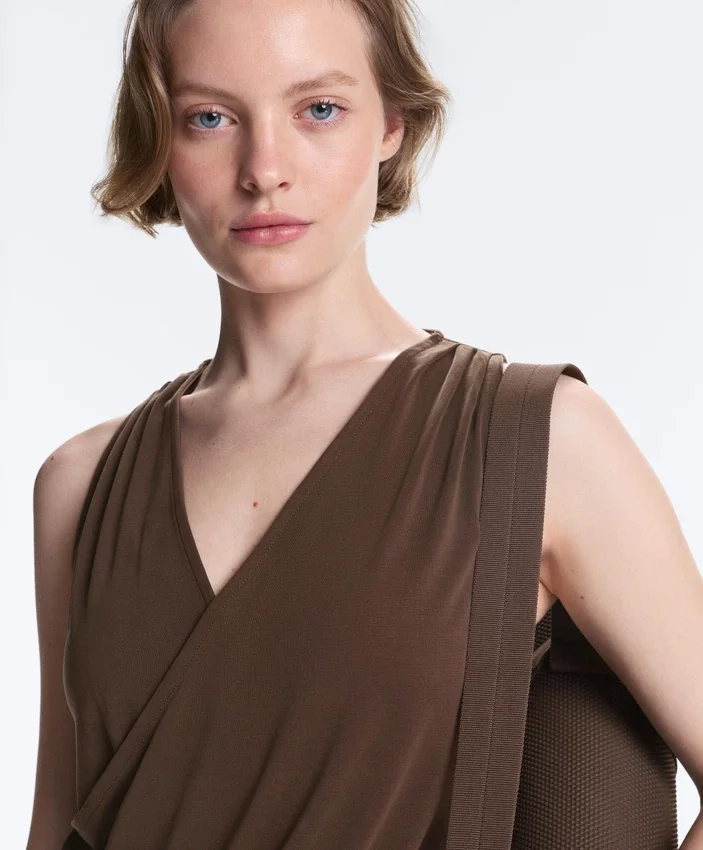 Modal Blend Crossover Sleeveless T-Shirt Modal Blend Crossover Sleeveless T-Shirt