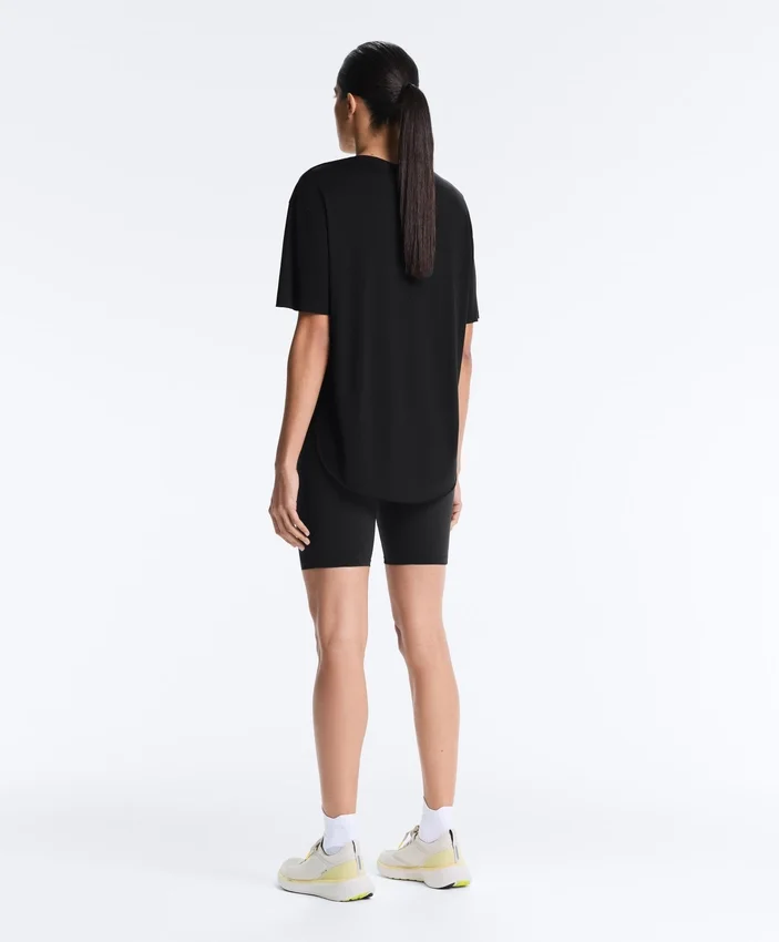 Modal Blend Short-Sleeved T-Shirt with Rounded Back Hem Modal Blend Short-Sleeved T-Shirt with Rounded Back Hem