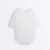 Modal Blend Short-Sleeved T-Shirt with Rounded Back Hem Modal Blend Short-Sleeved T-Shirt with Rounded Back Hem