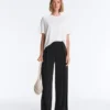 Modal Blend Straight-Leg Trousers with Side Pleat Modal Blend Straight-Leg Trousers with Side Pleat