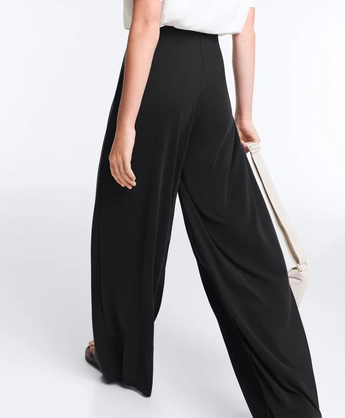 Modal Blend Straight-Leg Trousers with Side Pleat Modal Blend Straight-Leg Trousers with Side Pleat